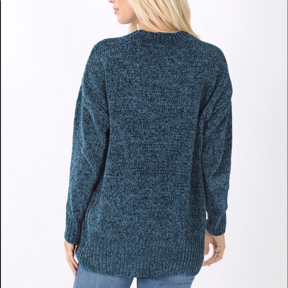 Soft Charcoal Grey Chenille Sweater - Picture 4 of 9